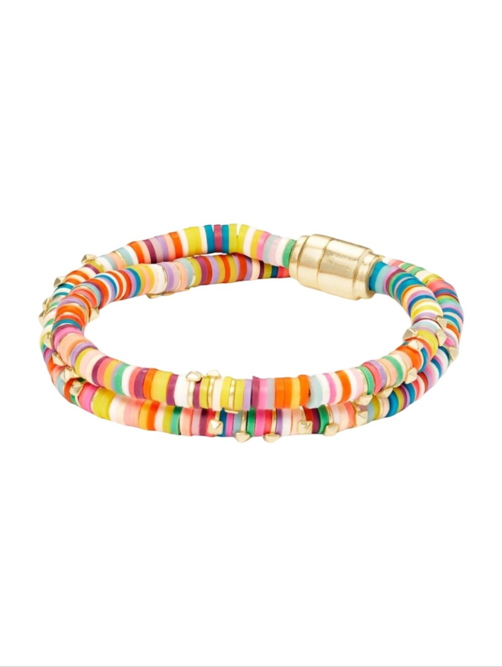Kendra‎ Scott Reece Rainbow Heishi Bead Studded Wrap Bracelet Choker Necklace